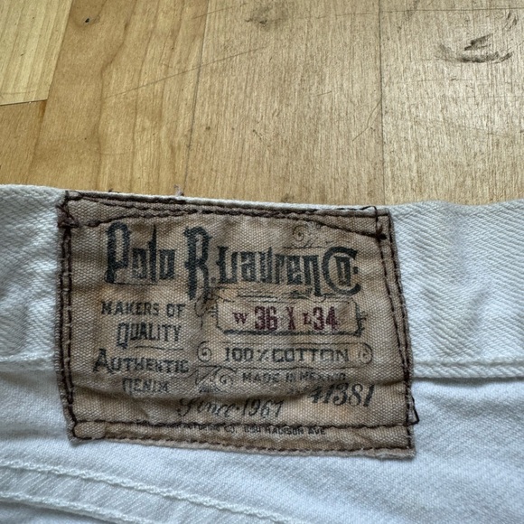 Vintage Polo Ralph Lauren 67 Denim Jeans White #41381 Y2K 36/34 - Picture 8 of 8